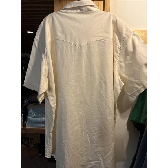 Ely Cattleman Vintage Men’s 20 White Cotton Blend Pearl Snap Western Shirt - Picture 9 of 12